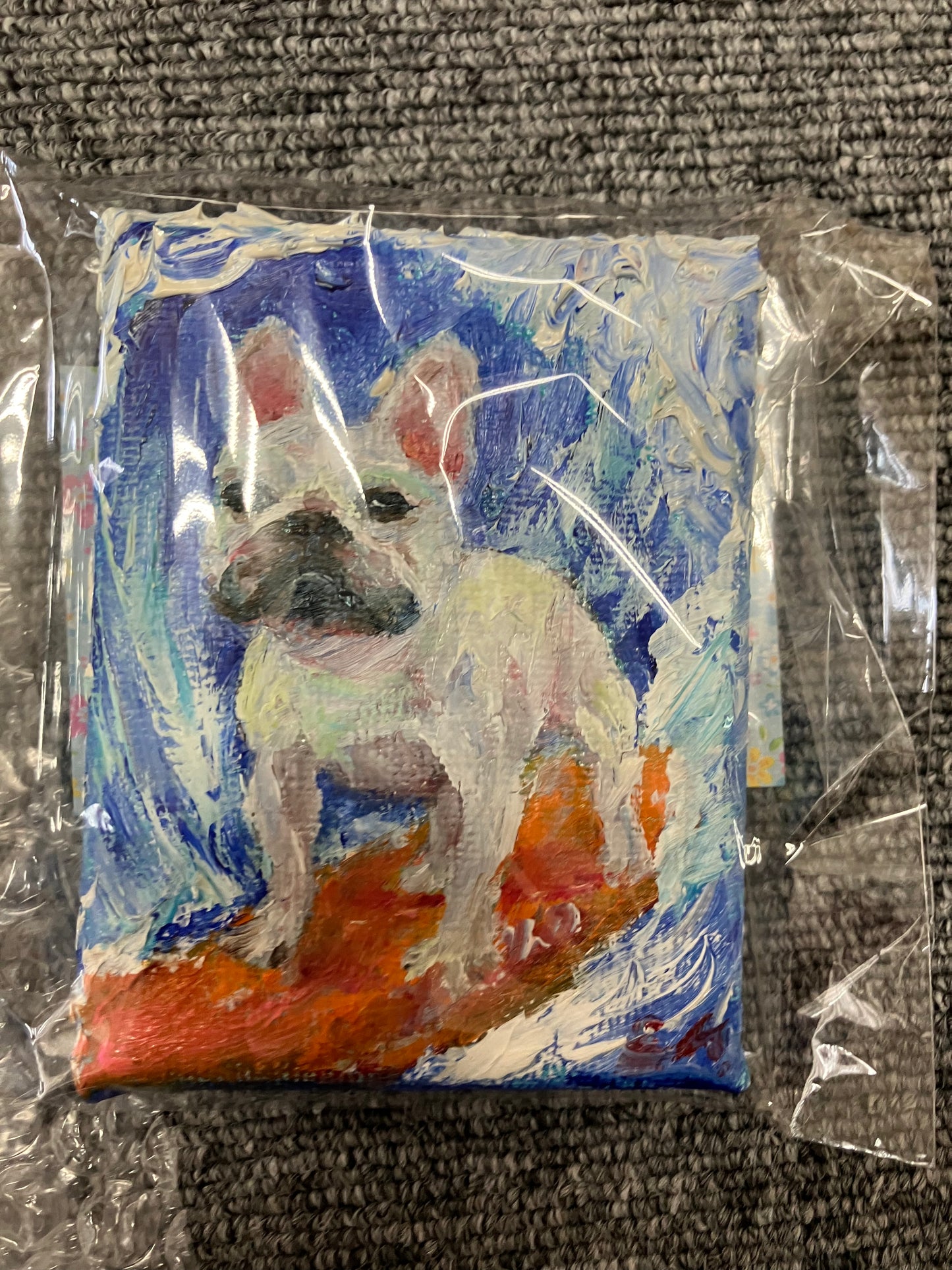 Surfing French Bulldog – Oil Painting
