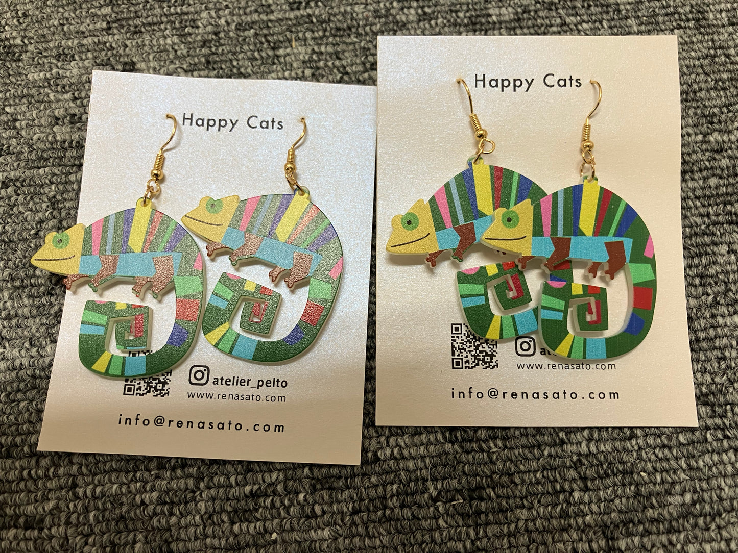 Acrylic Chameleon Earrings