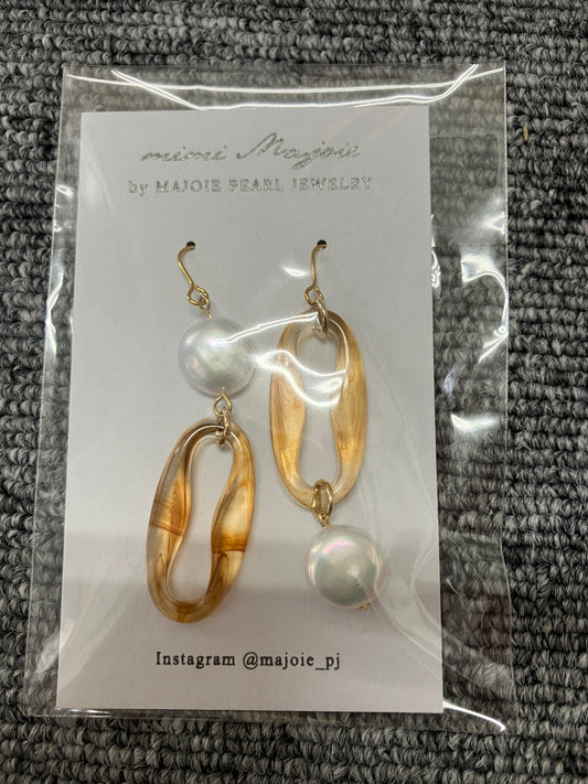 Stainless Earrings – Oval Ring × Coin