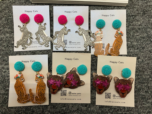 Acrylic Cheetah Earrings